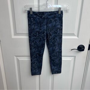 Lole Girls Navy Camouflage-Pattern Active Leggings